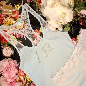 NWT Betsey Johnson Blue Bride Tank & Short Bundle